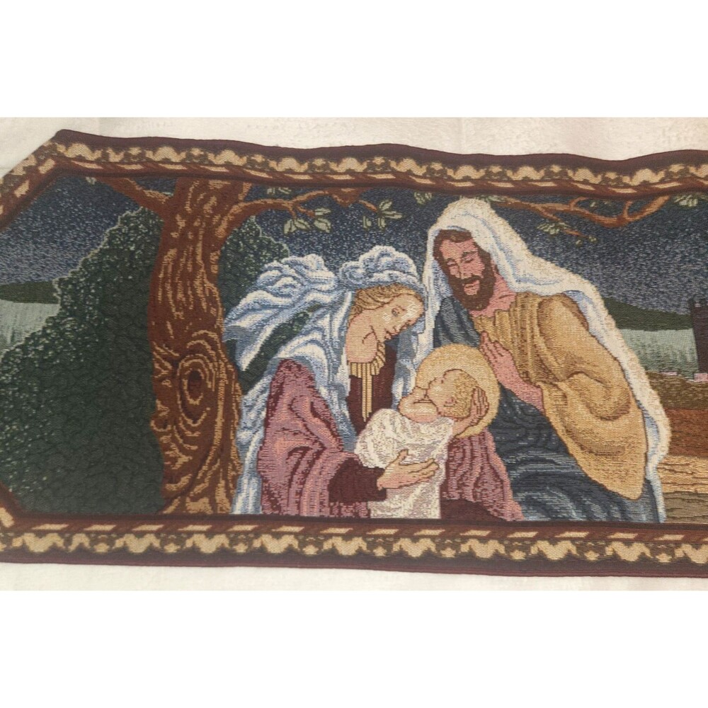 Vintage CHRISTMAS Tapestry NATIVITY Table Runner